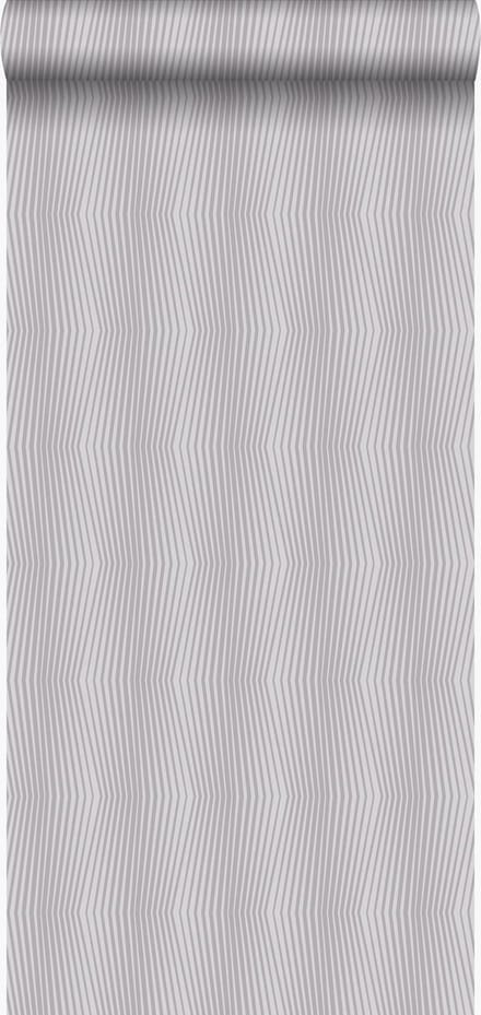 Origin Wallcoverings behang grafische print glanzend licht paarsgrijs - 53 cm x 10.05 m - 347344