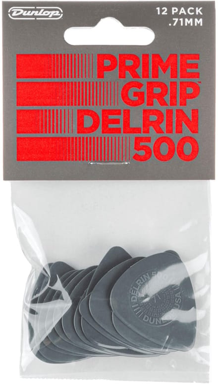 Jim Dunlop Delrin 500 Prime Grip - Plectrums - 0,71 mm - Player's Pack