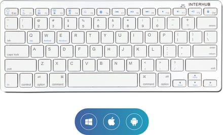 Draadloos Bluetooth Toetsenbord - Wireless Keyboard - Ergonomisch Design met stille toetsen - Wit - Premium Kwaliteit