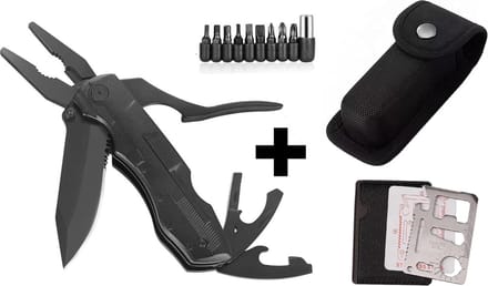 PLAY IT Zakmes Multitool 14 in 1 Incl. Draagetui + Multikaart