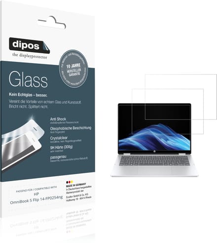 dipos – 2x Pantserfolie geschikt voor HP OmniBook 5 Flip 14-FP0254ng | 9H Screenprotector
