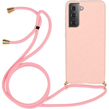 Mocaa Samsung Galaxy S21 Plus Telefoonhoesje met Koord Roze
