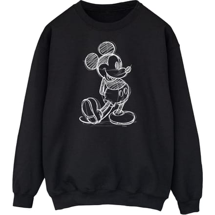 Disney Heren Mickey Mouse Sketch Kick Sweatshirt (Zwart)
