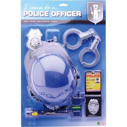Police playset met helm en zaklamp + accessories