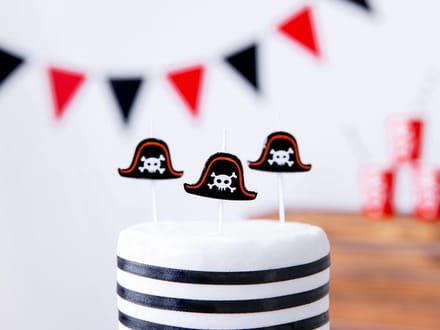 Partydeco - Verjaardagskaarsen Pirates Party (2 cm) - 5 stuks