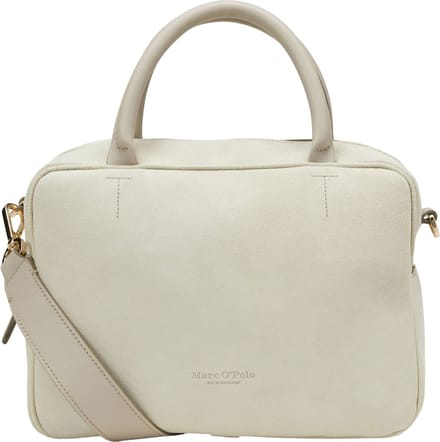 Marc O'Polo Leren Handtas Schoudertas Tuja Hand Bag Stone Grey Lichtgrijs