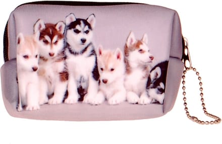 Kleine etui/klein toilettasje Huskies