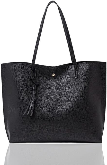 Allecto - Zwarte Tote Bag met Binnenvak - Waterdichte Grote Handtas