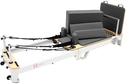 Pilates machine aluminium - wit - 232cm d - met springbord