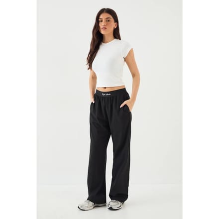 Dames DSGN Studio Broek met Elastische Taille en Rechte Pijpen | Black | Maat: 2XL