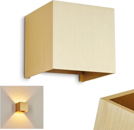 Moderne Gouden Wandlamp van Metaal - Hoekige Design Verlichting met Richtbaar Lichteffect