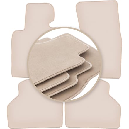 PREMIUM beige vloermatten voor: BMW 7 E65 sedan 2001-2008