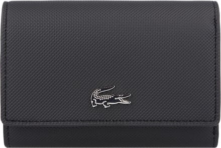LACOSTE Portemonnee Compact Wallet Noir Krema Zwart