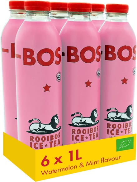 BOS Ice Tea - Watermelon & Mint - BIO - Rooibos - Koolzuurvrij - Multipack 6 x 1L