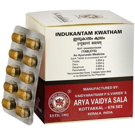 Inducantam Kwatham (100 tabblad), Indukantam Kwatham, Kottakkal Ayurveda gray