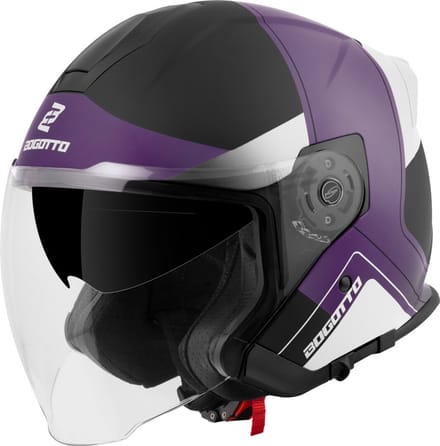 Bogotto H586 City-B Zwart Wit Paars Jethelm - Helm