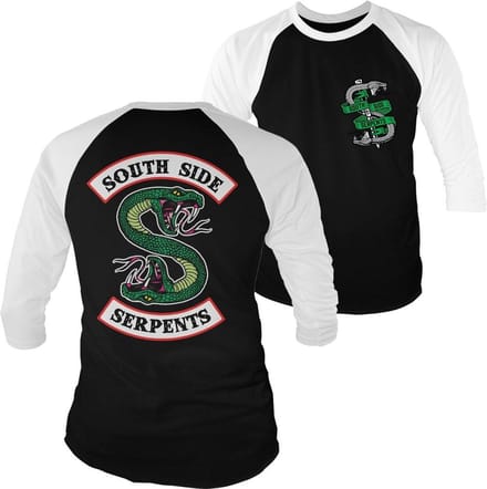 Riverdale South Side Serpents- Base-ball T-shirt met 3/4-mouwen, wit-it-e-Black