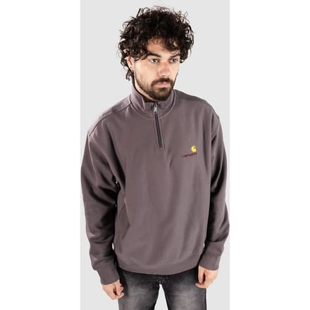 Carhartt WIP Half Zip American Script Half-Zip Sweater grijs