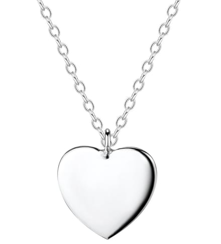Joy|S - Zilveren hartje hanger met ketting - hart 10 mm - ketting 45 cm
