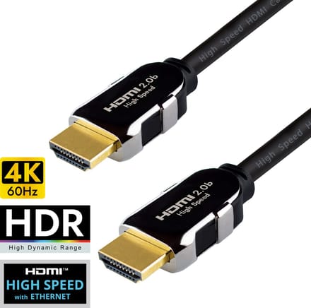 Qnected HDMI 2.0b kabel 20 meter - High Speed with Ethernet - 4K 60Hz Ultra HD - 11.14 Gbps - ARC - Jet Black