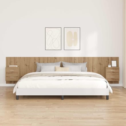 vidaXL - Hoofdeinde - Met - Kast - 3 - st - Artisan - Eiken - Bewerkt - hout