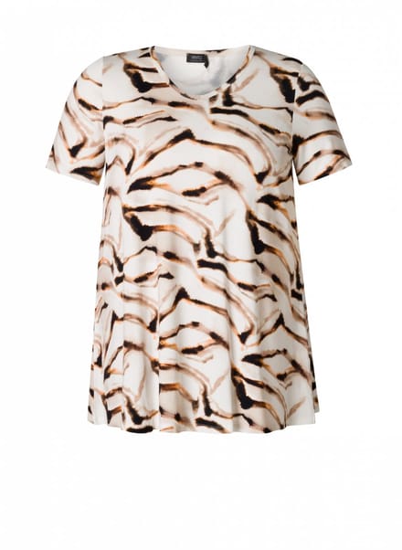 YEST CURVE Ankie Essential Tops - Black Multi Colour - maat 0(46)