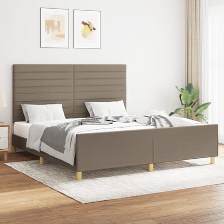 vidaXL - Bedframe - zonder - matras - stof - taupe - 160x200 - cm