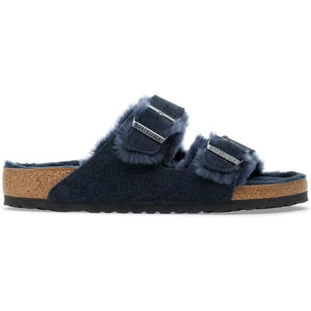 Sandalen Birkenstock Arizona Shearling Suede Leather/Fur New Navy