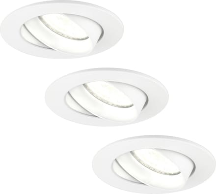 Ledvion - 3X LED Inbouwspot Rio - Wit - Dimbaar - 3W - 4000K - Ø85 mm