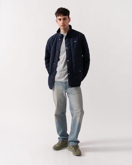 Gant Jas Quilted Windcheater Navy - Maat XL - Heren - Tussenjas