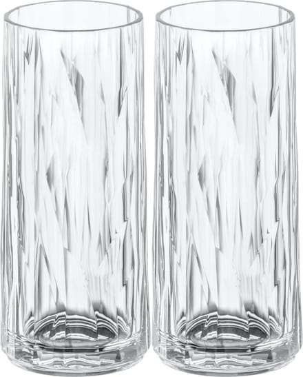 Longdrinkglas, 0.25 L, Set van 2, Organic, Transparant - Koziol | Club No. 3