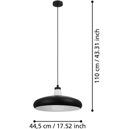 EGLO TABANERA-C HANGLAMP Ø445 RGBTW E27 806LM ZWART