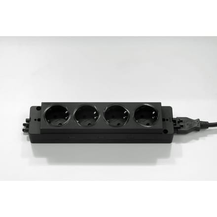 ELSL45DE | 4-voudige stekkerdoos - Accessoires Zwart