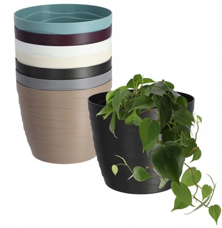 Zwarte Ronde Kunststof Plantpot - 19 cm