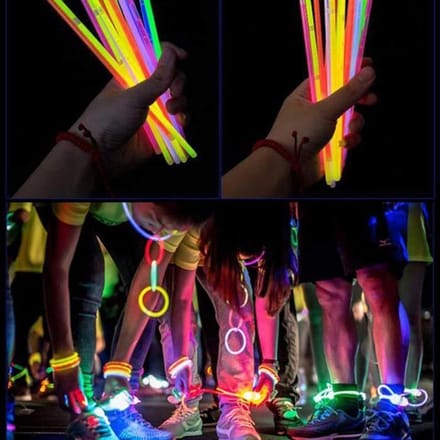 Bâtons Lumineux Fluorescents Pour Fête, 100 Pièces, Brille Dans La Nuit, Accessoires De Décoration Pour Fête