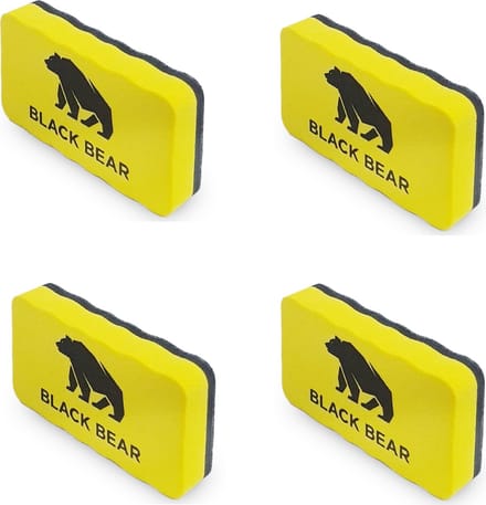 Whiteboard wisser - Magnetisch - Geel - 4 stuks