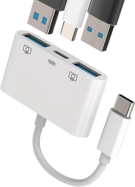 3-in-1 USB-C naar USB 3.0 Adapter voor iPhone 15 Pro Max, iPad Air en MacBook - Geschikt voor Thunderbolt, OTG en Muisaansluiting