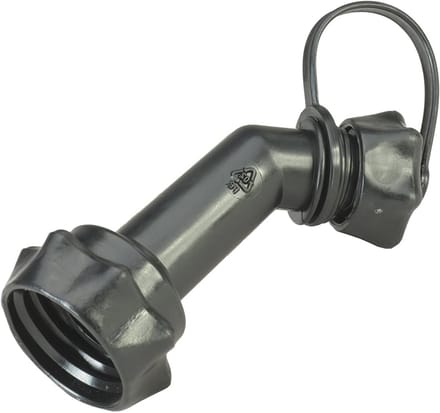 Stijve uitloop met sluiting voor jerrycans - 130 mm