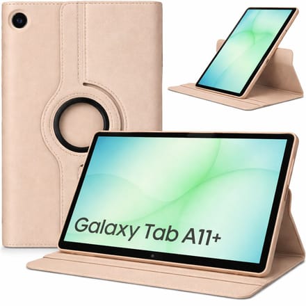 Arara Hoes Geschikt voor Samsung Galaxy Tab A11 Plus - 360° draaibaar - tablethoes - Goud