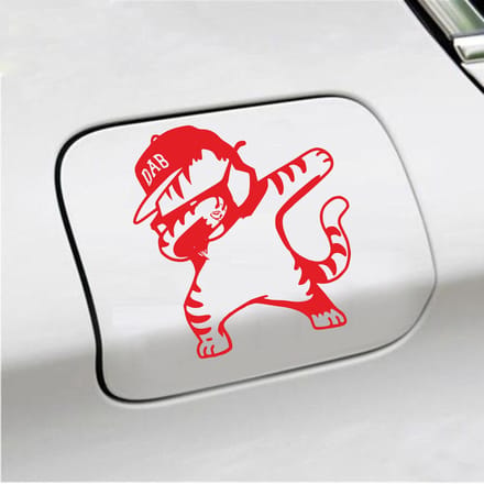 Bumpersticker - Dab - 15 X 14 - Rood
