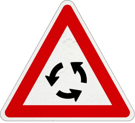 Pas op rotonde bord - J9 | Sign Again materiaal | 40 cm