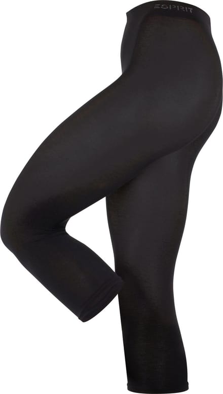Esprit Cotton Capri eenkleurig katoen legging dames zwart - maat 38-40
