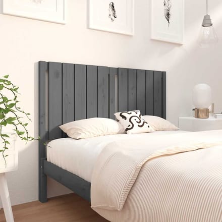 vidaXL - Hoofdbord - 125,5x4x100 - cm - massief - grenenhout - grijs