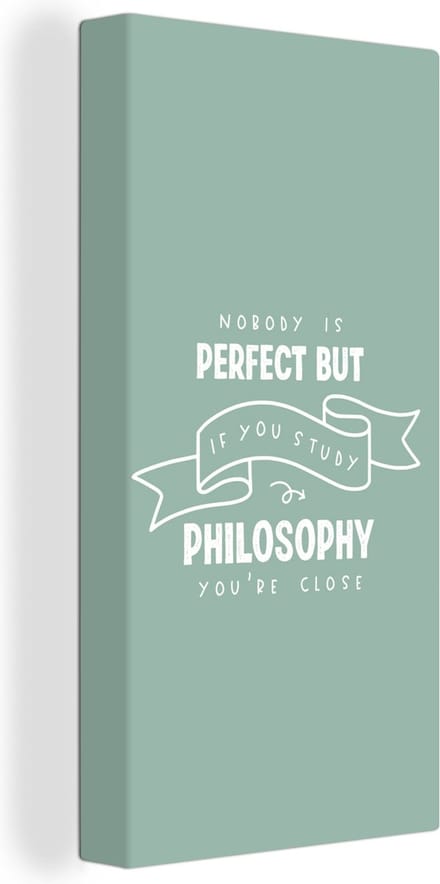 Canvas Schilderij Quote - Studeren - Filosofie - 20x40 cm - Wanddecoratie