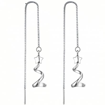 Lange Kerstboom- oorbellen -Zilver-Charme Bijoux