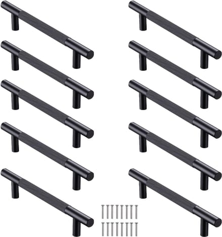 Hauskraft - Design Handgreep Zwart - RVS - Modern - Kast Greep - Meubelgreep Kast - 128 mm - 10 Stuks