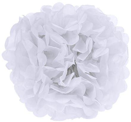 Pompompapier Ø30cm wit 5st, 5 Stück