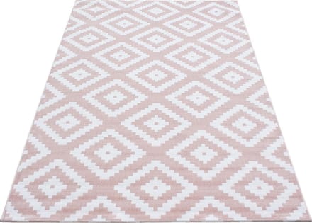 Modern laagpolig vloerkleed Plus - roze 8005 - 80x300 cm