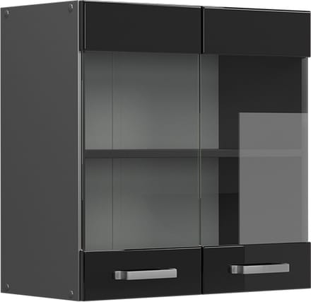 Vicco R-Line Glazen keukenkast – 60 cm Zwart hoogglans