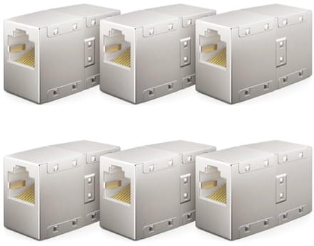 6 Stuks RJ45 Coupler voor Ethernet Netwerk - Gigabit LAN-Kabel Verlenging Adapter